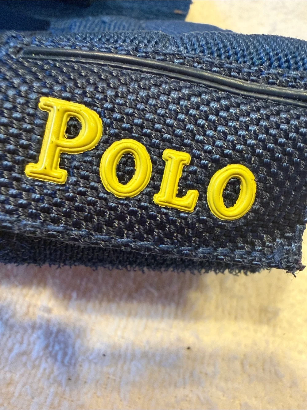 Polo by Ralph Lauren Navy and Yellow Kids Slide Sandals